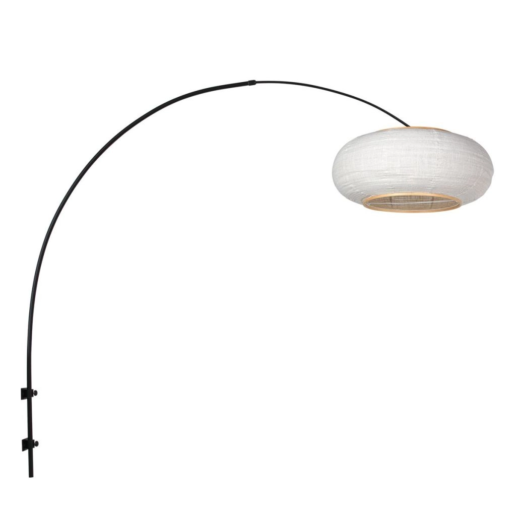 Lampe murale noire Silva Alba avec une teinte blanche Ø60cm