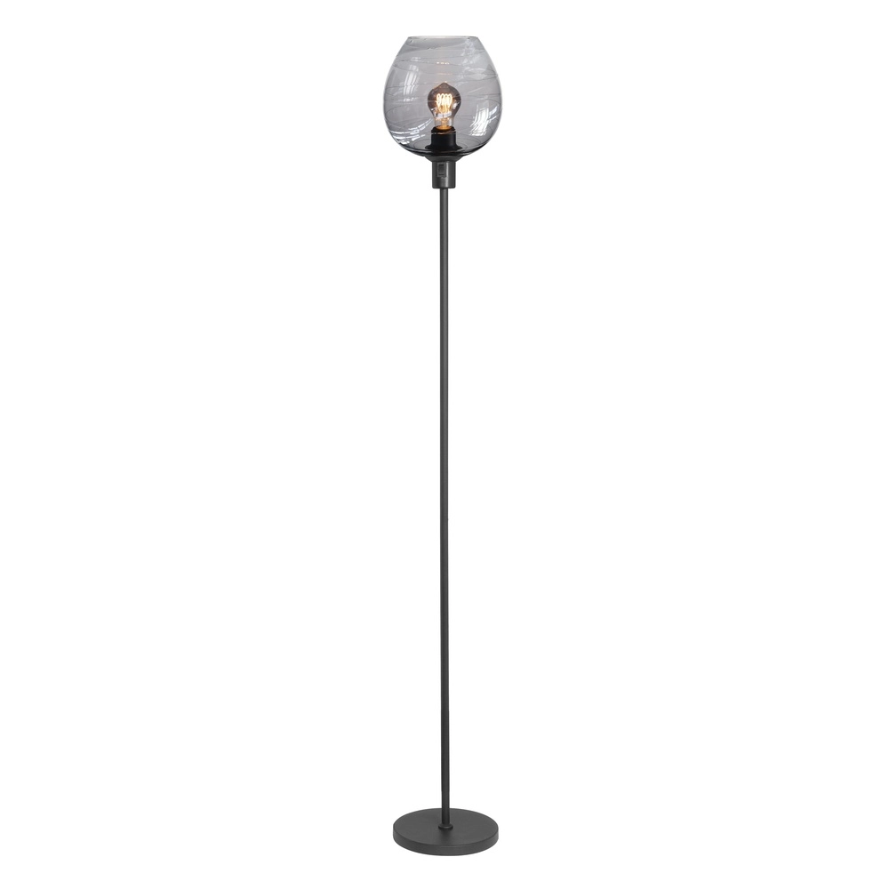 Lampadaire Fantasy noir avec verre fumé Ø 22cm Lampadaire Fantasy noir avec verre fumé Ø 22cm