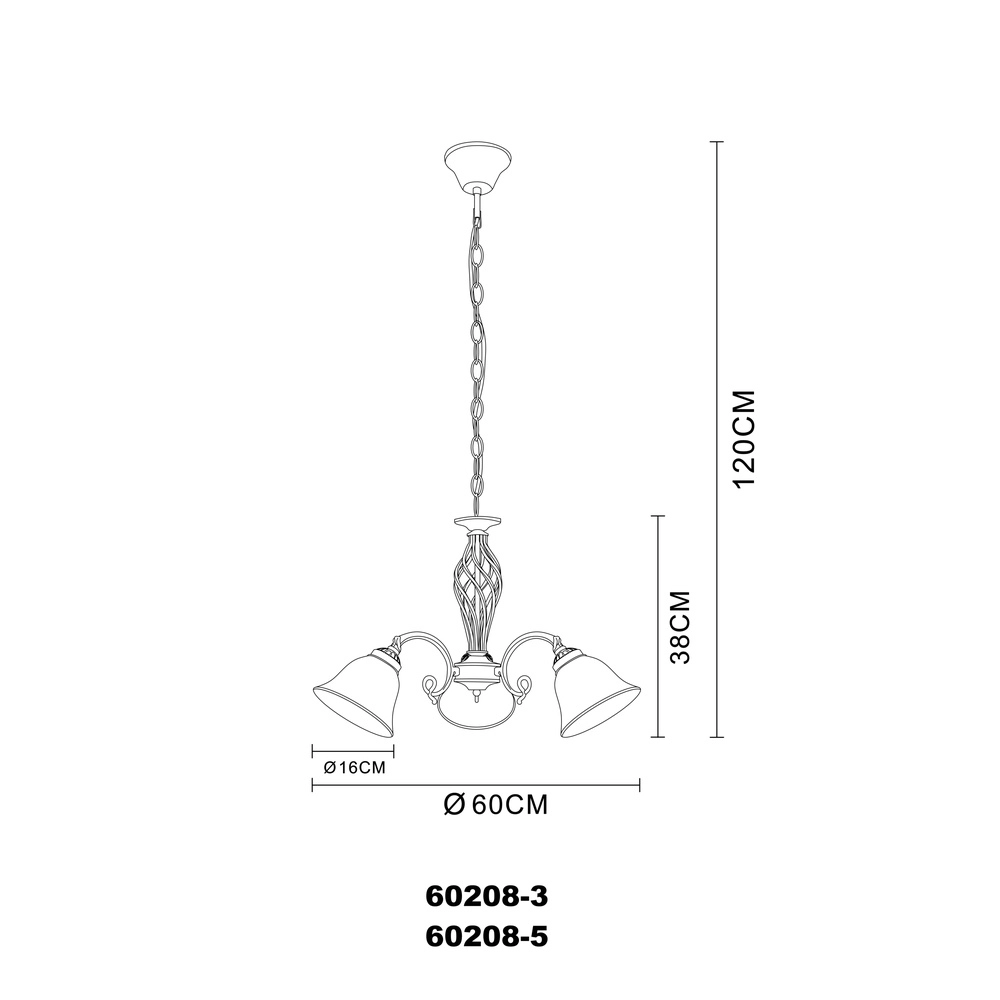 Lampe pendante classique Odin 3-lumière Globo 9007371306695
