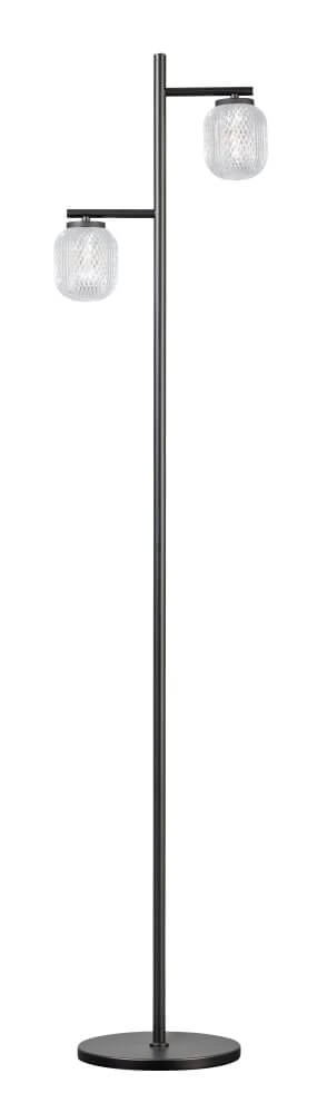 Lampadaire unique Kristel 2 lumières noir Lampadaire unique Kristel 2 lumières noir