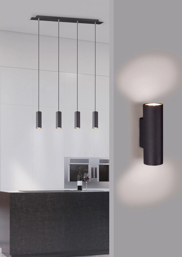 Lampe à suspension Marley 4 lumières noir mat Trio 4017807408768