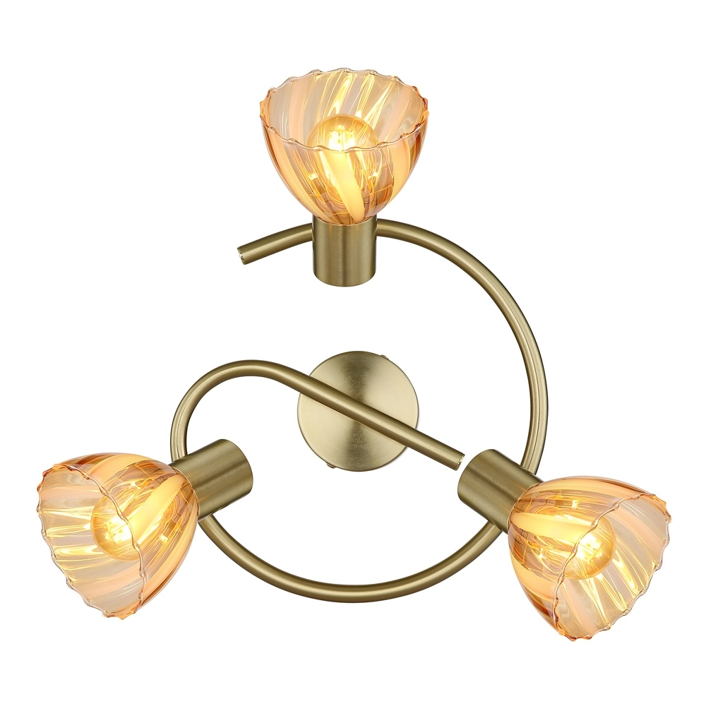 Lampe de plafond à 3 lampes Zachery Or Globo 9007371528509