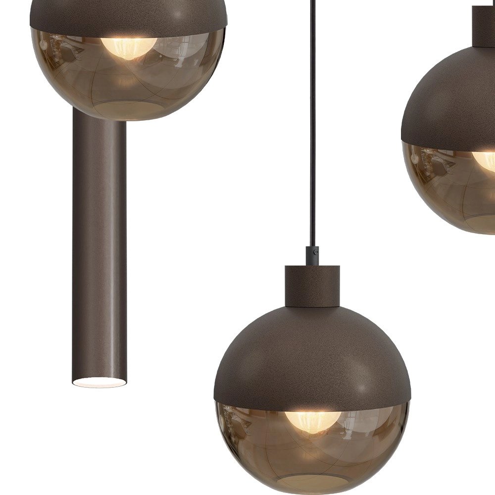 Lampe suspendue à 5 lumières Opera Ø 50 cm cacao Masterlight 8718121424316