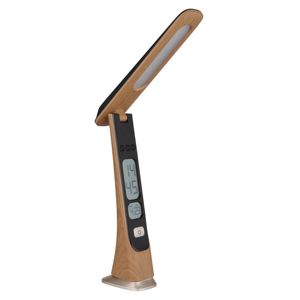 Lampe de bureau Averie en bois avec horloge Globo 9007371471720