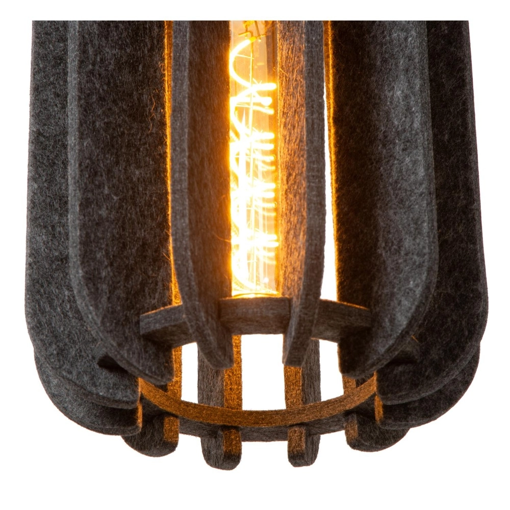 Lampe suspendue élégante Rafal 3-noir clair avec gris Lucide 5411212452771