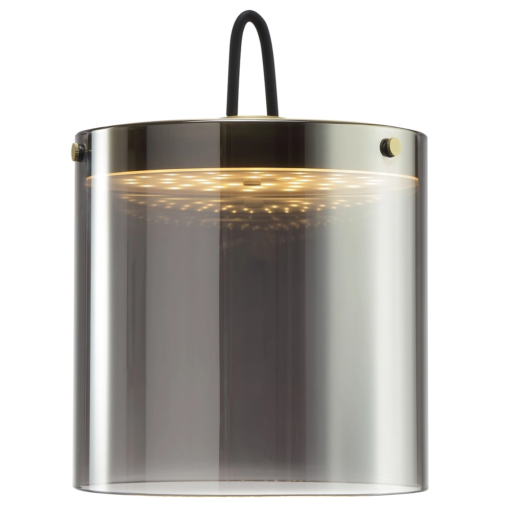 Lampe de table Lumeo laiton avec verre fumé Ø 20cm Brilliant 4004353463600