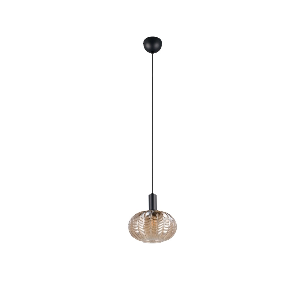 Lampe pendante classique Elvezia Verre ambré Trio 4017807677768