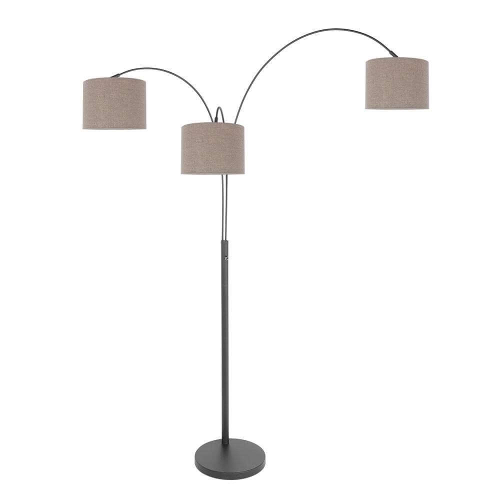 Lampadaire Sparkled Light noir avec capuchons gris Steinhauer 8712746173604