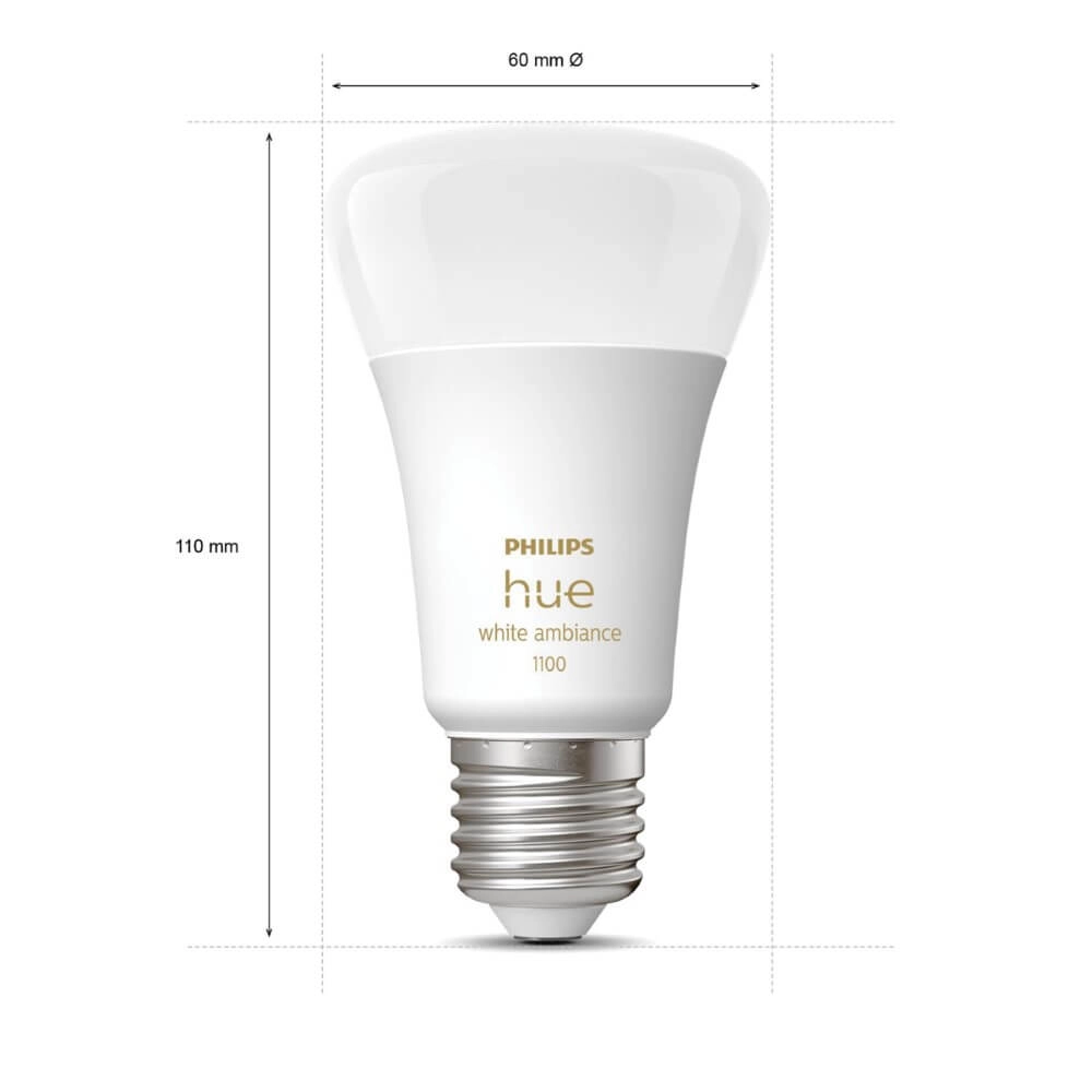 Hue Starterpack - E27 - 11W - White Ambiance lot de 3 Philips 8719514291232