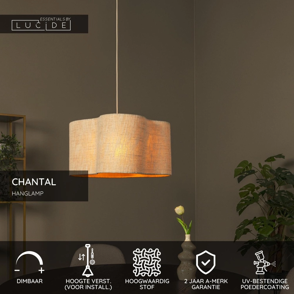 Lampe suspendue organique Chantal beige Lucide 5411212510112
