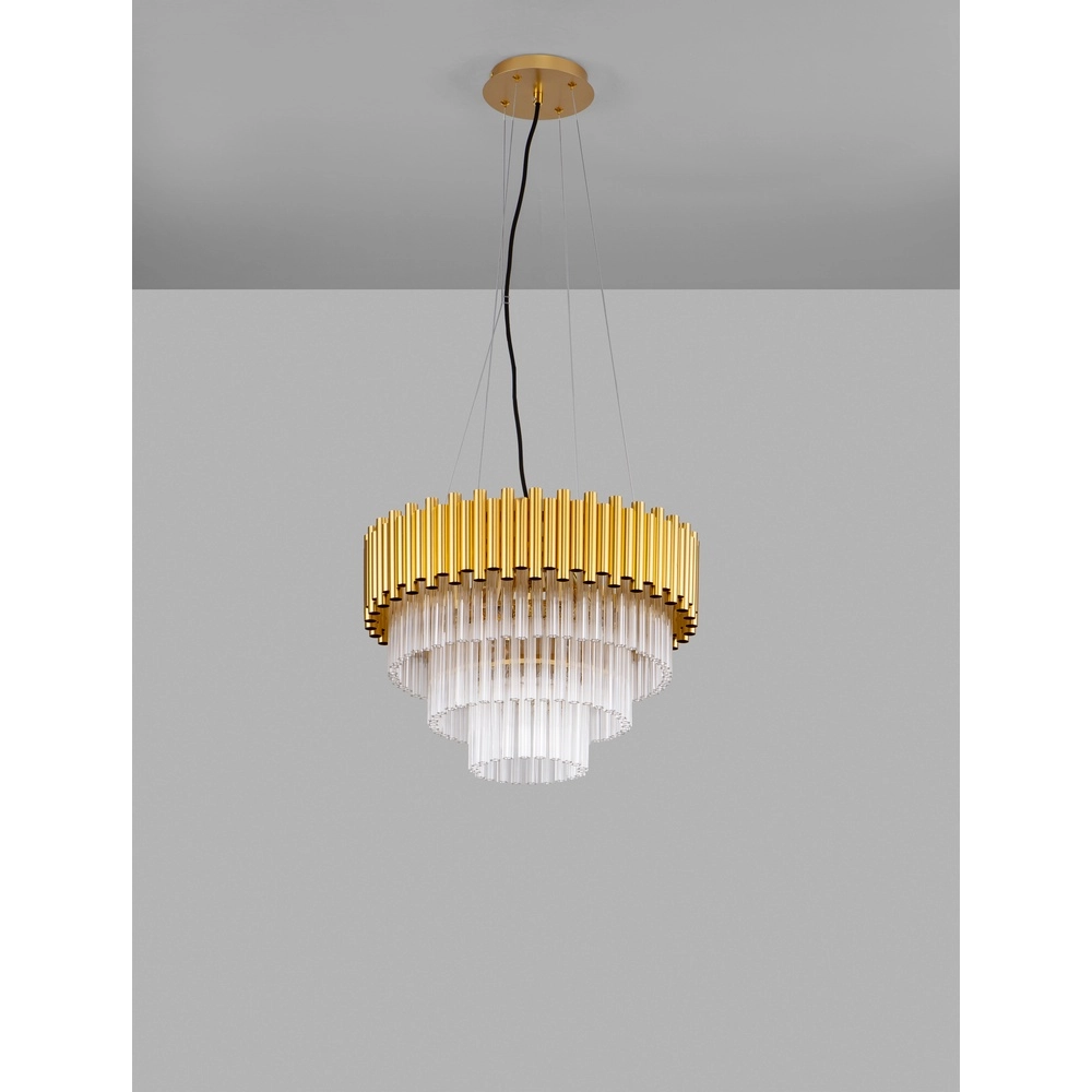 Suspension Magnolia or avec cristal Ø 50cm Lyora 5212017435026