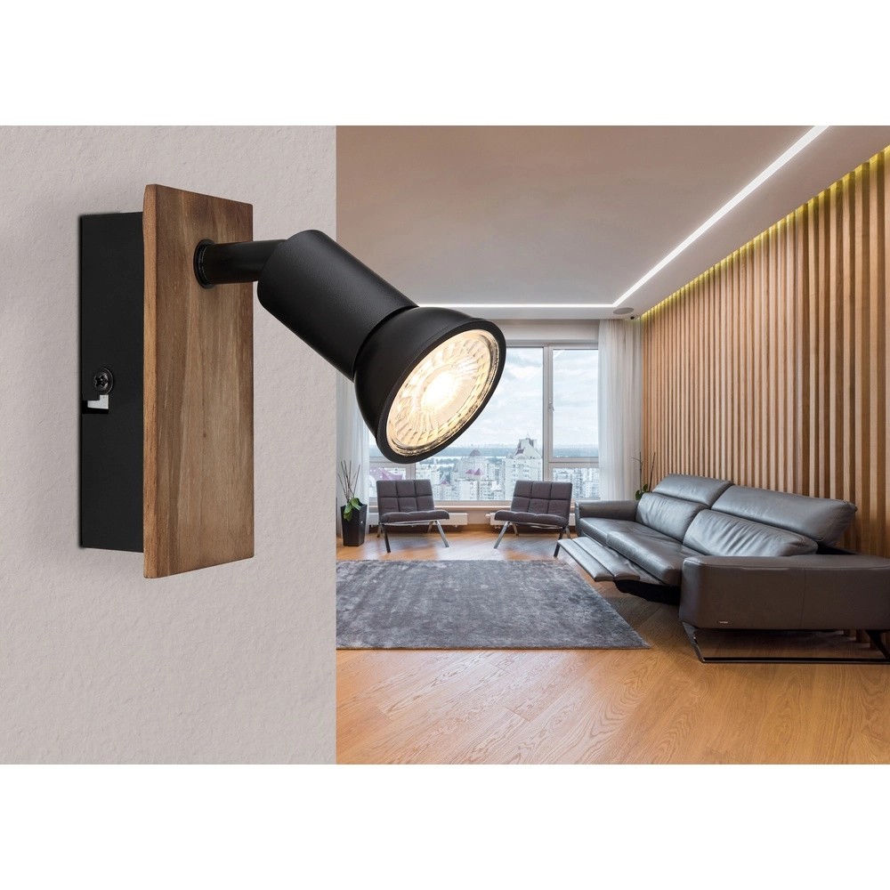 Emplacement monté en surface Drew noir avec bois Globo 9007371442775