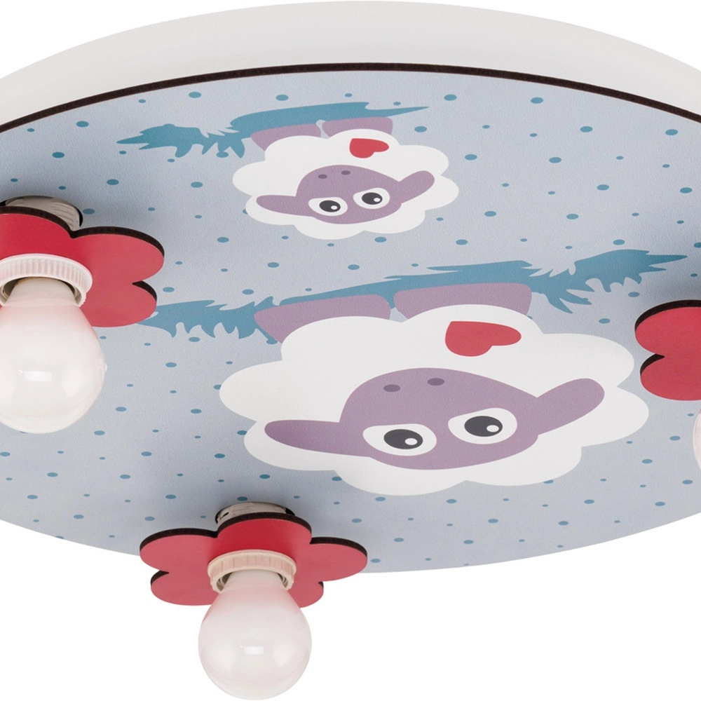 Lampe de plafond de la chambre des enfants Lalelu blanc avec des moutons Eglo 9002759977054