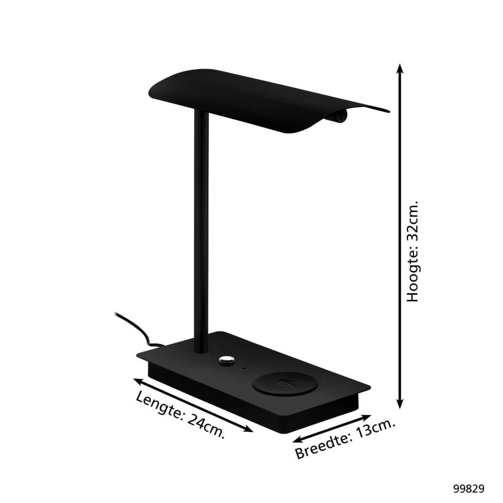 Lampe de bureau noire Arenaza Eglo 9002759998295