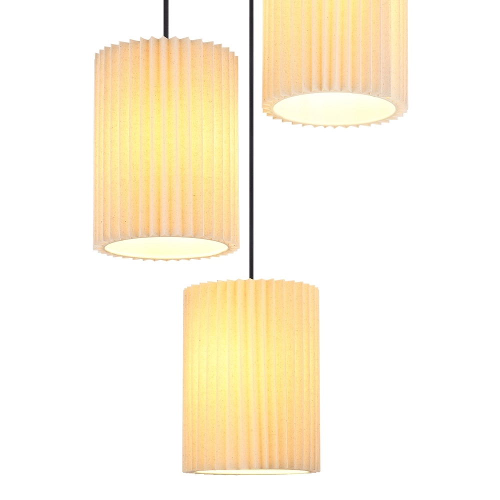 Lampe pendante à 3 lampes Page noir avec blanc rond Globo 9007371525607