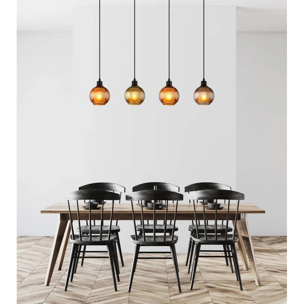 Suspension Zumba Verre coloré 4 lumières Globo 9007371452828