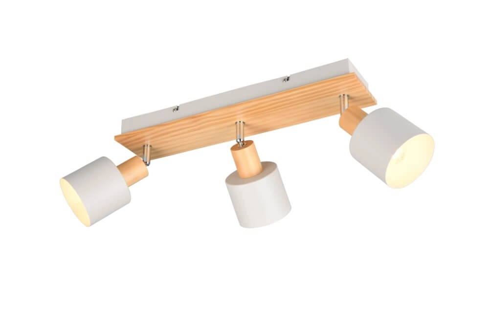 Plafonnier 3 lumières Shanti avec aspect bois Plafonnier 3 lumières Shanti avec aspect bois
