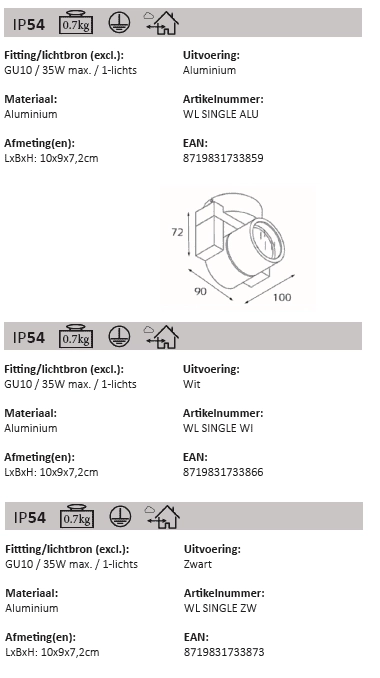 Spot noir en surface Single Artdelight 8719831733873