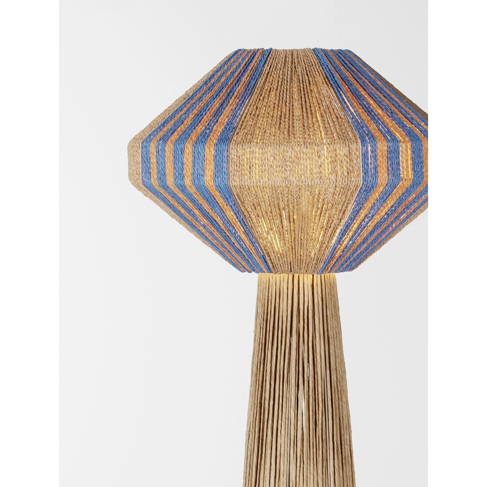 Lampadaire Abby Ø 50cm marron avec bleu Lyora 5212017477439