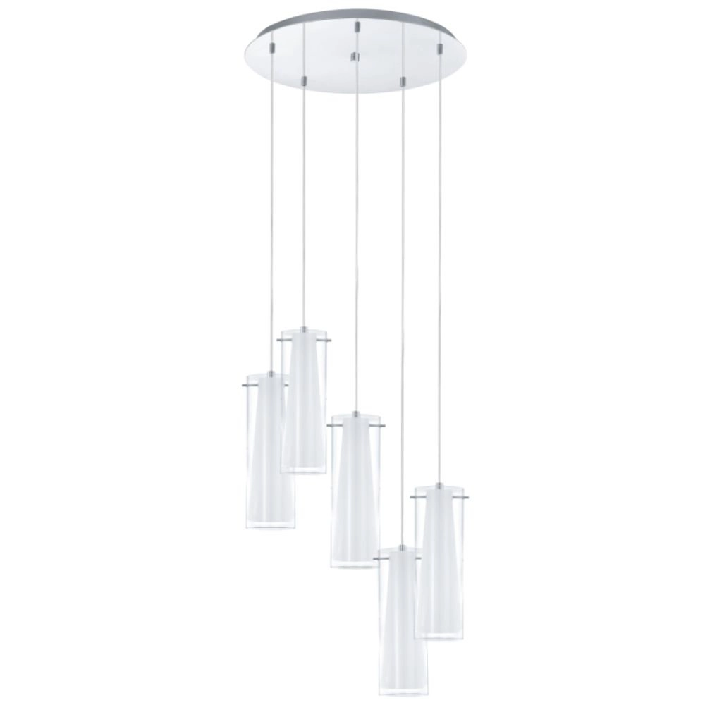 Lampe à suspension Pinto 5 lumières nickel mat