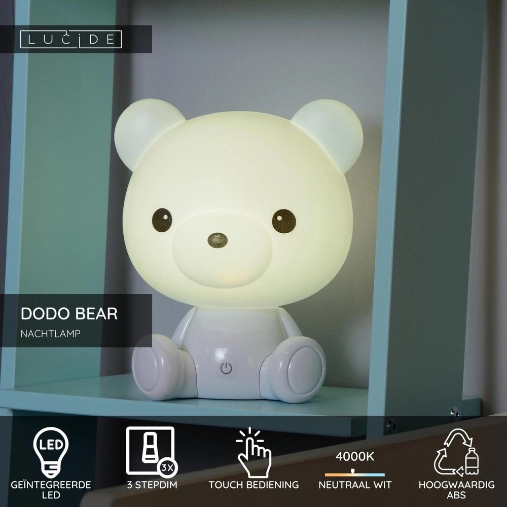 Veilleuse Dodo Bear Chambre des enfants blanche Lucide 5411212712738
