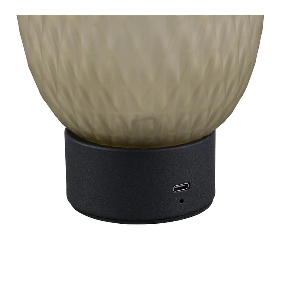 Lampe de table Facette Noir avec verre vert Trio 4017807643565