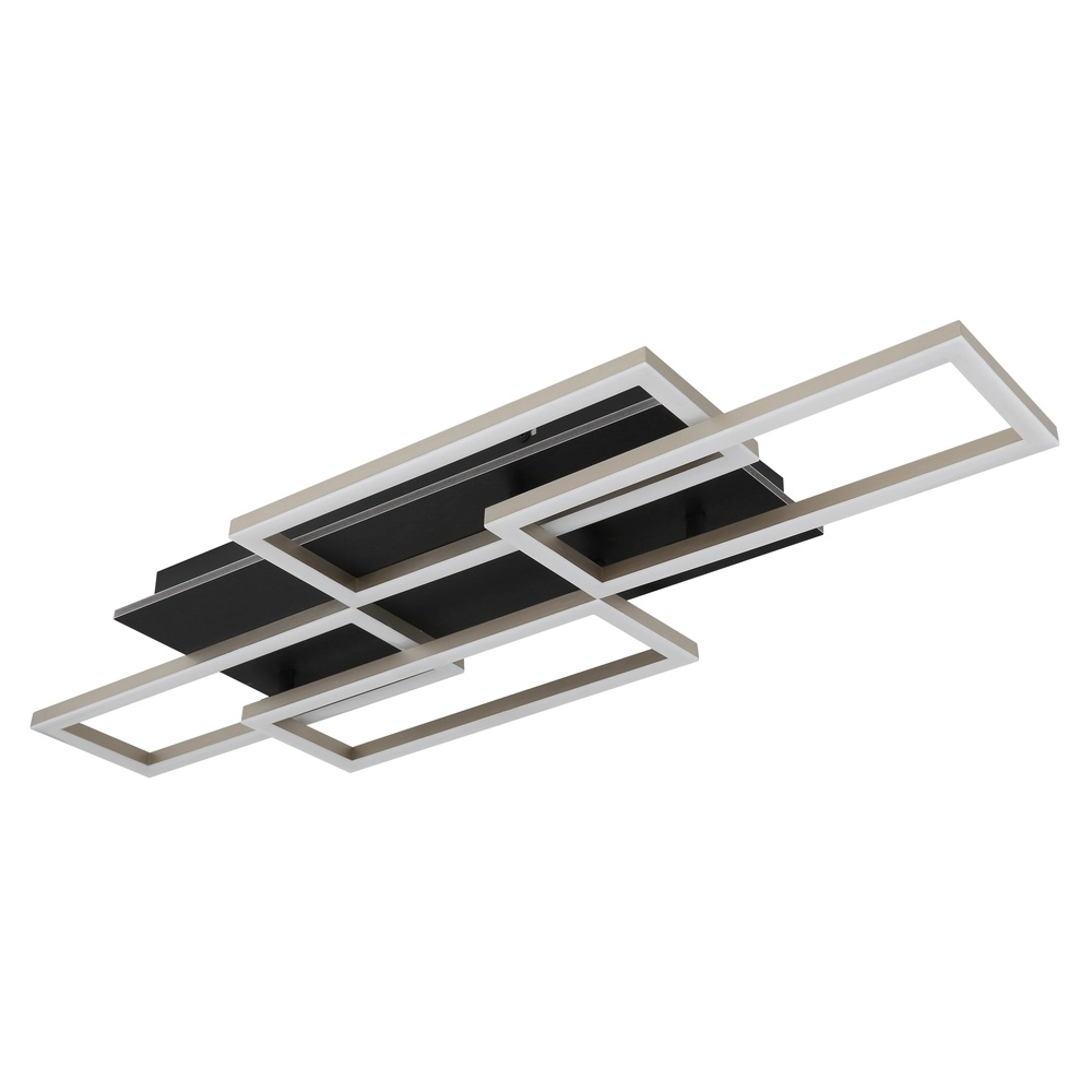 Lampe de plafond à design Jeffry noir avec brun sable Globo 9007371522835