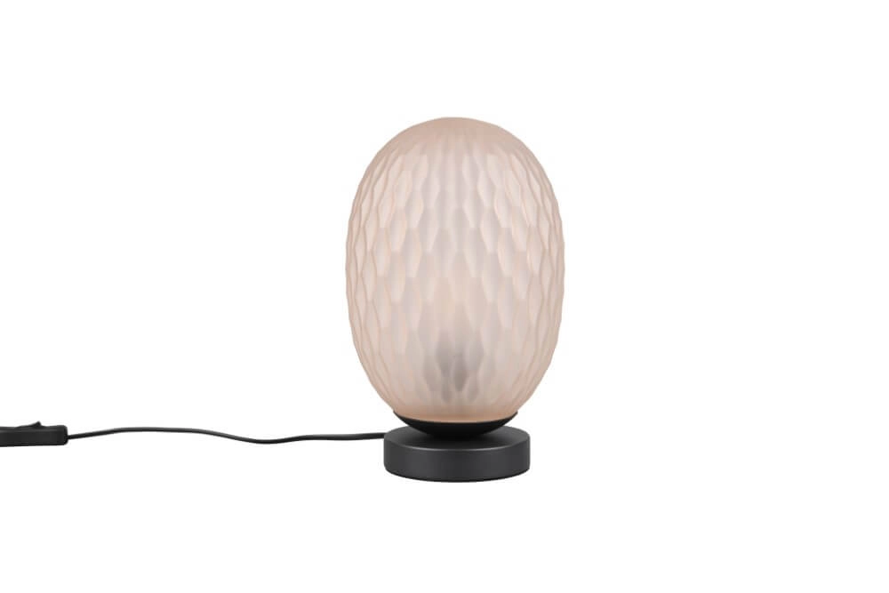 Lampe de table Facette avec verre ambré nervuré Trio 4017807627886