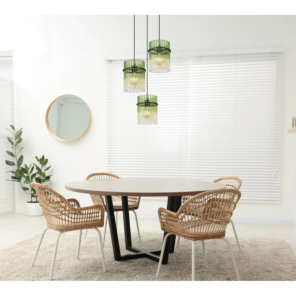 Suspension noire Gorley avec verre vert Ø 47cm Globo 9007371462988