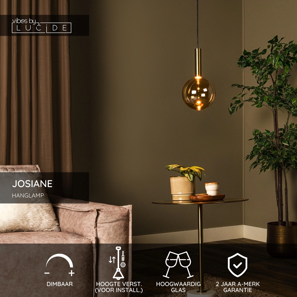 Lampe pendante Josiane noir avec or Lucide Vibes 5411212212269