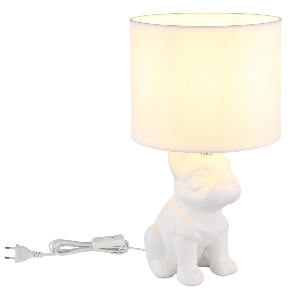 Lampe de table Dogo Blanc chien avec bonnet Globo 9007371569687