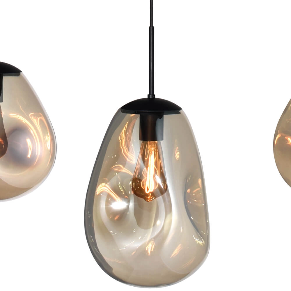 Lampe suspendue Lava Oval 4x verre doré Masterlight 8718121290058