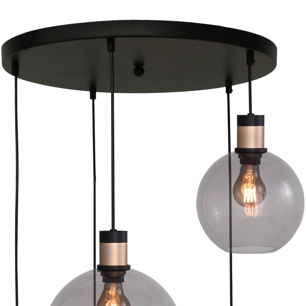 Lampe suspendue Vide Lazise 2 Or 5 lumières avec noir Masterlight 8718121303871