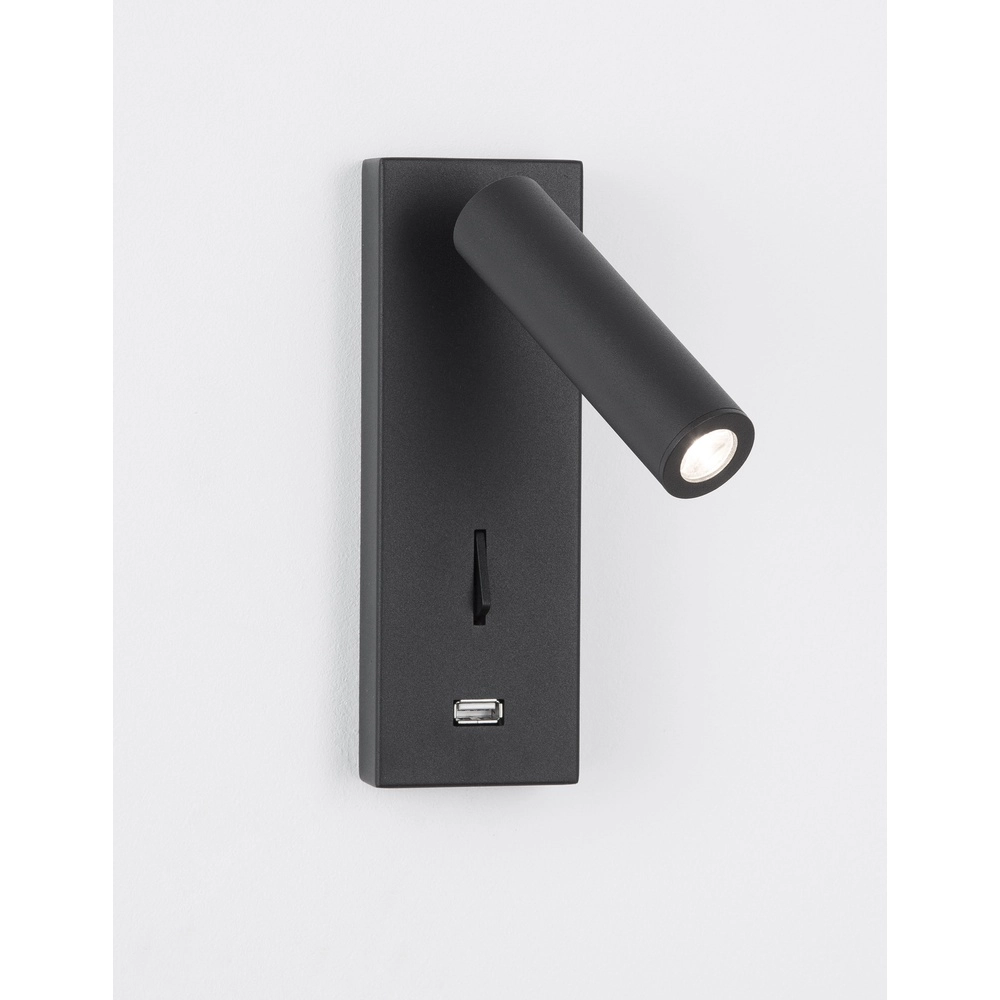 Lampe de chevet Fuse Noir avec USB Lyora 5212017423719