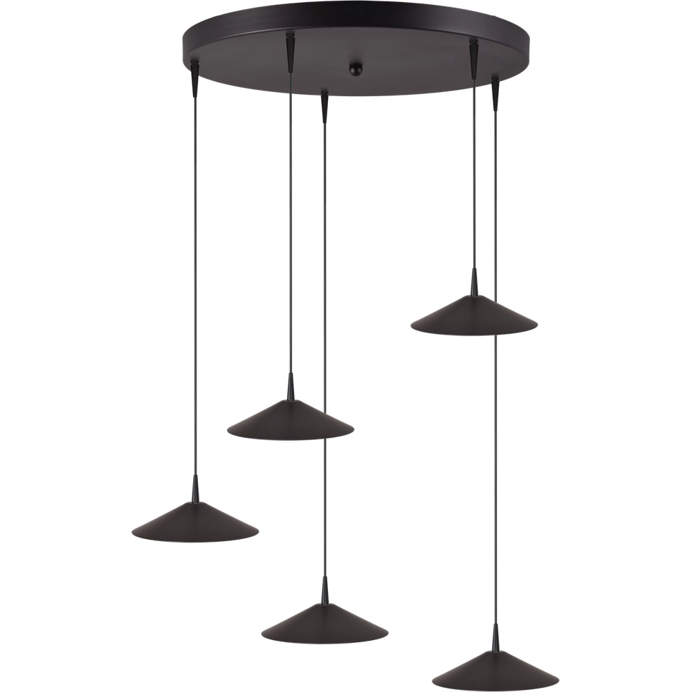 Lampe suspendue à 5 lumières Ceppo Noir Ø rond 22cm