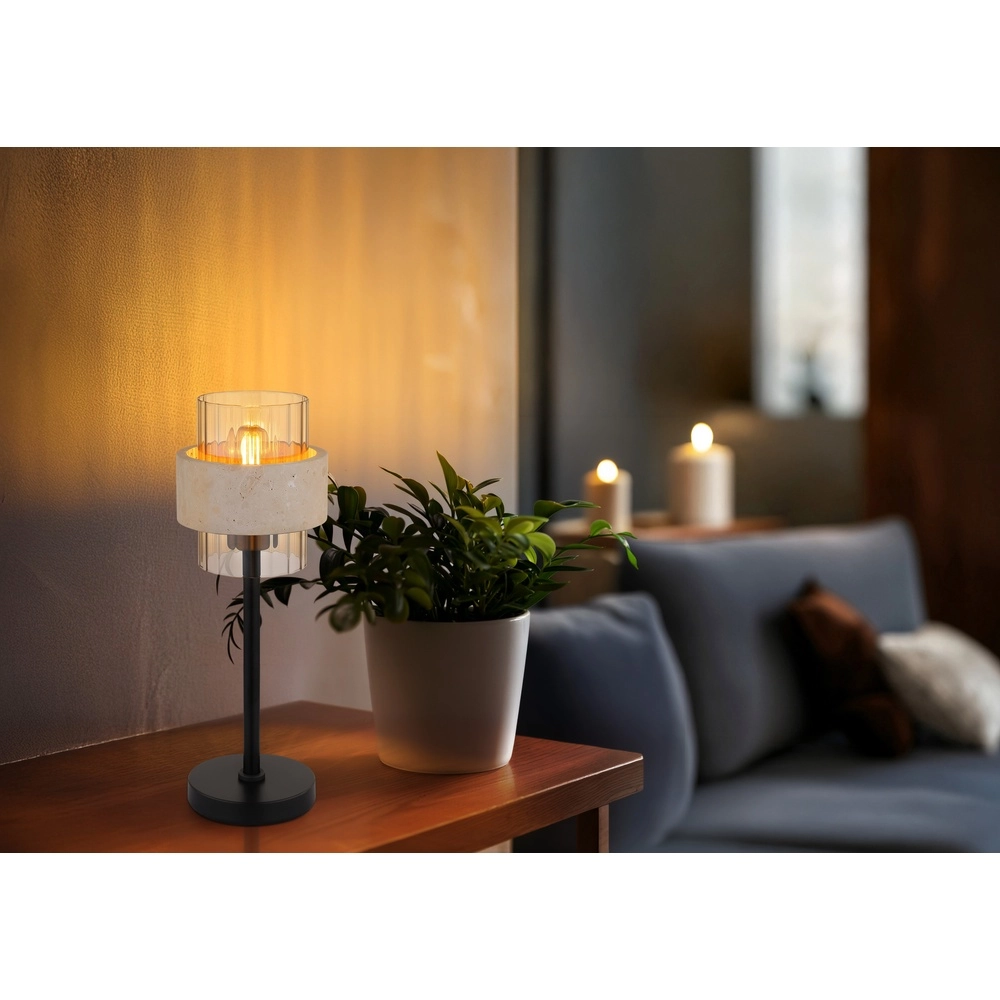Lampe de table Daren noir avec marbre Globo 9007371592661