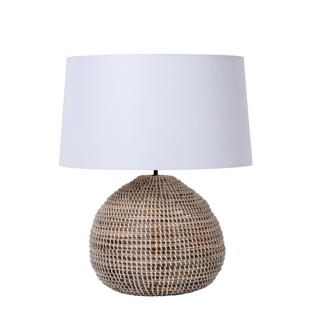 Lampe de table en herbe marine Maduka Ø 45cm - brun avec teinte blanche Premium by Lucide 5411212106087