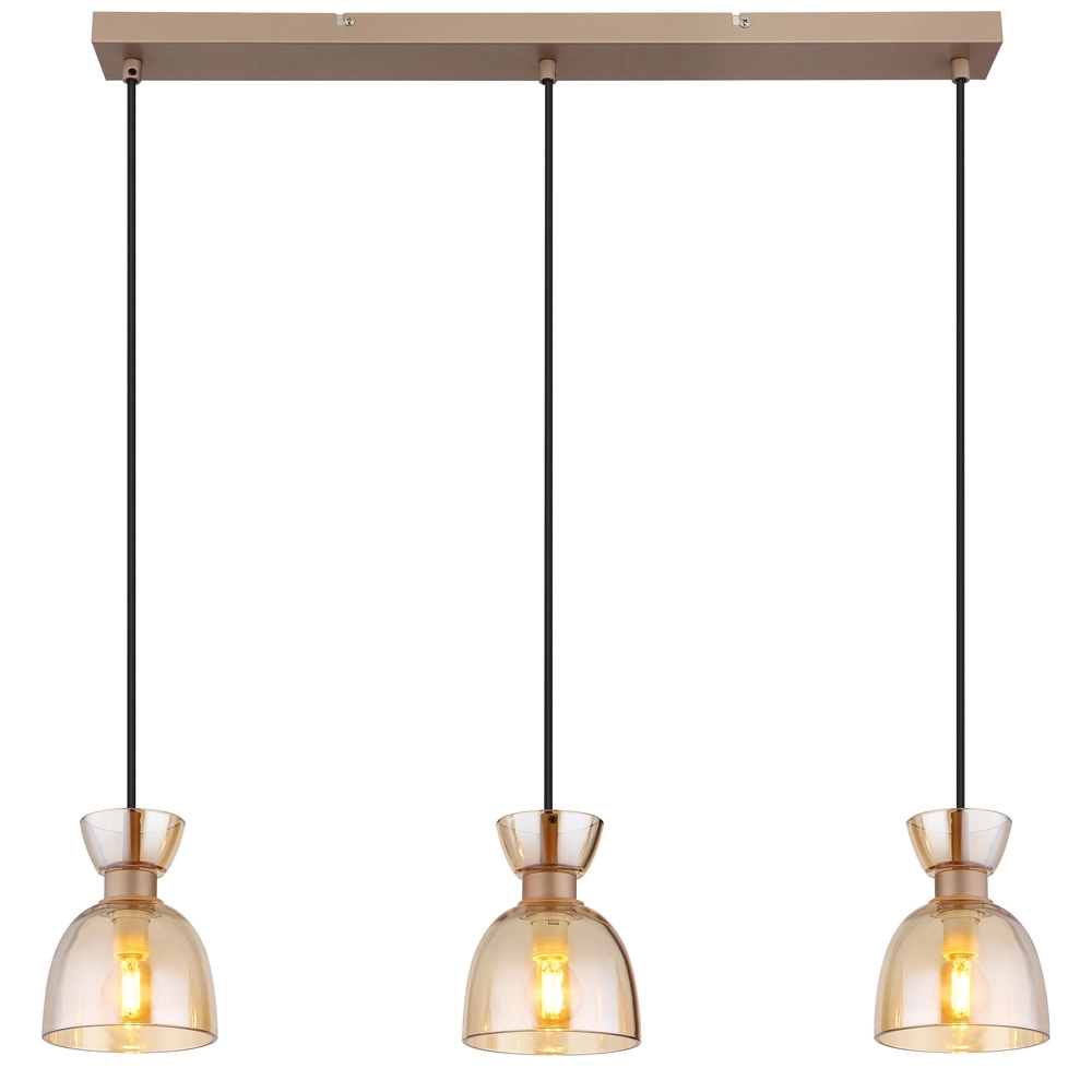 Lampe pendante de conception Massey Café brun 3 lumières Globo 9007371533503