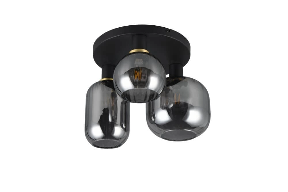 Plafonnier tendance Diva avec verre fumé Trio 4017807614602