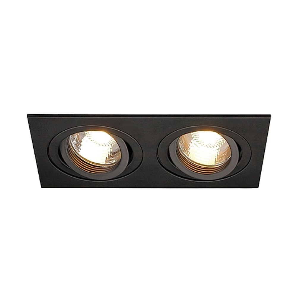 Spot encastrable New Tria GU10 2 Square 17 cm noir