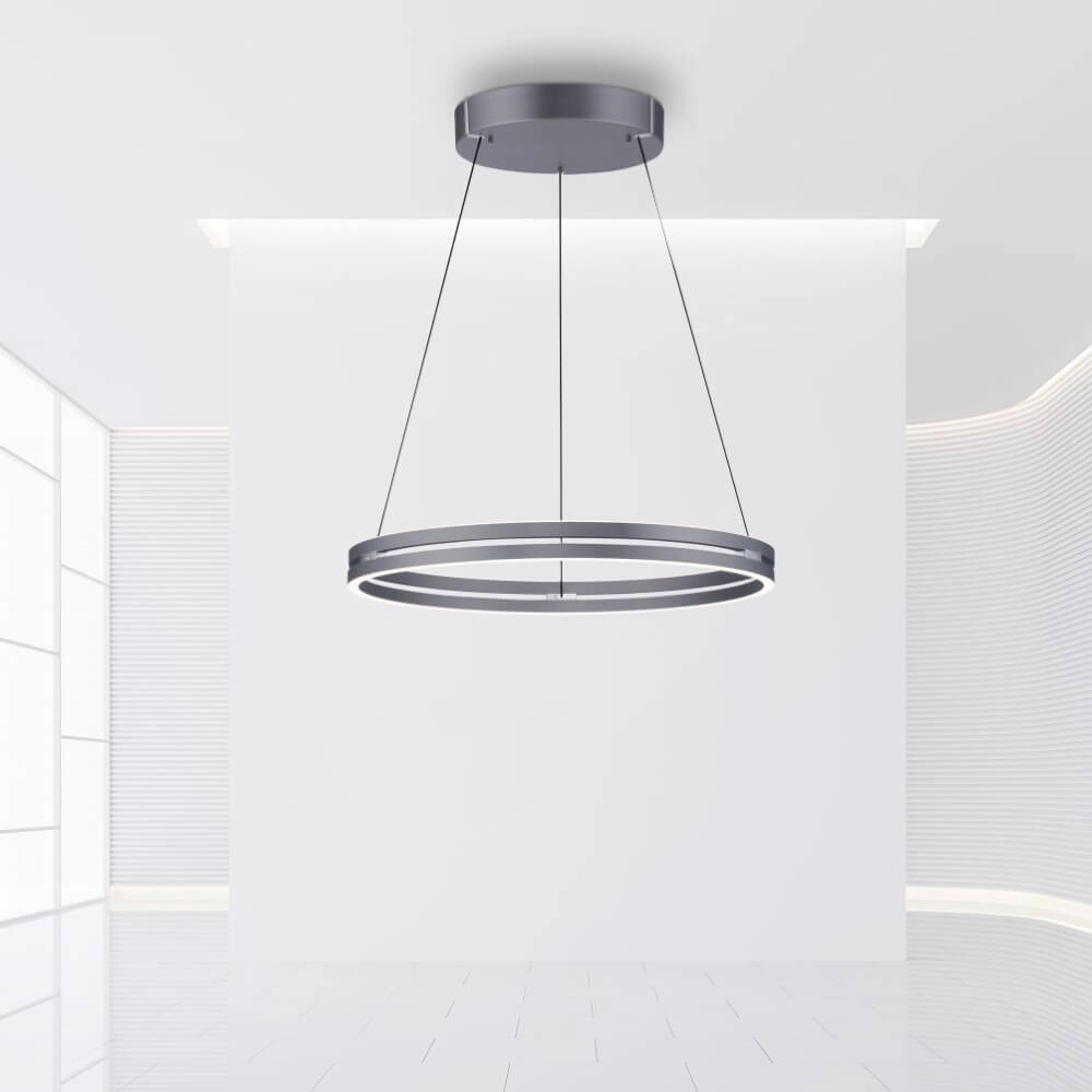Lampe suspendue élégante Pure E-Loop gris Ø 70cm Paul Neuhaus 4012248372289