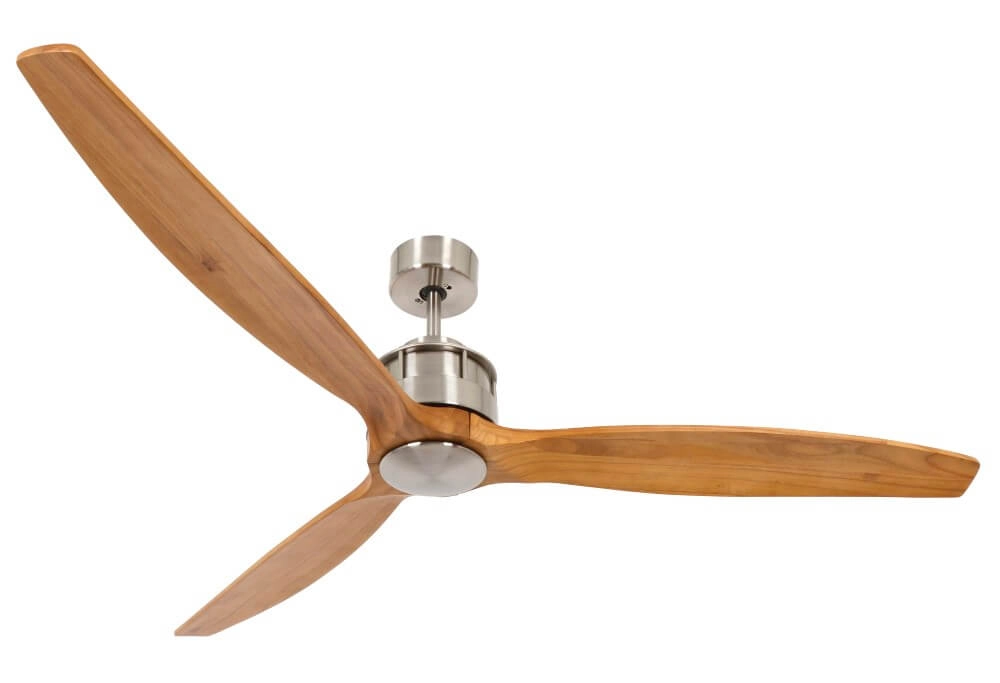 Ventilateur de plafond en bois et acier inoxydable Airfusion Akmani Ø152cm