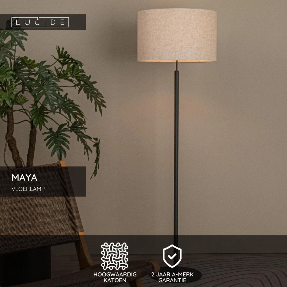 Lampe de pied Maya Crème Lucide 5411212452634