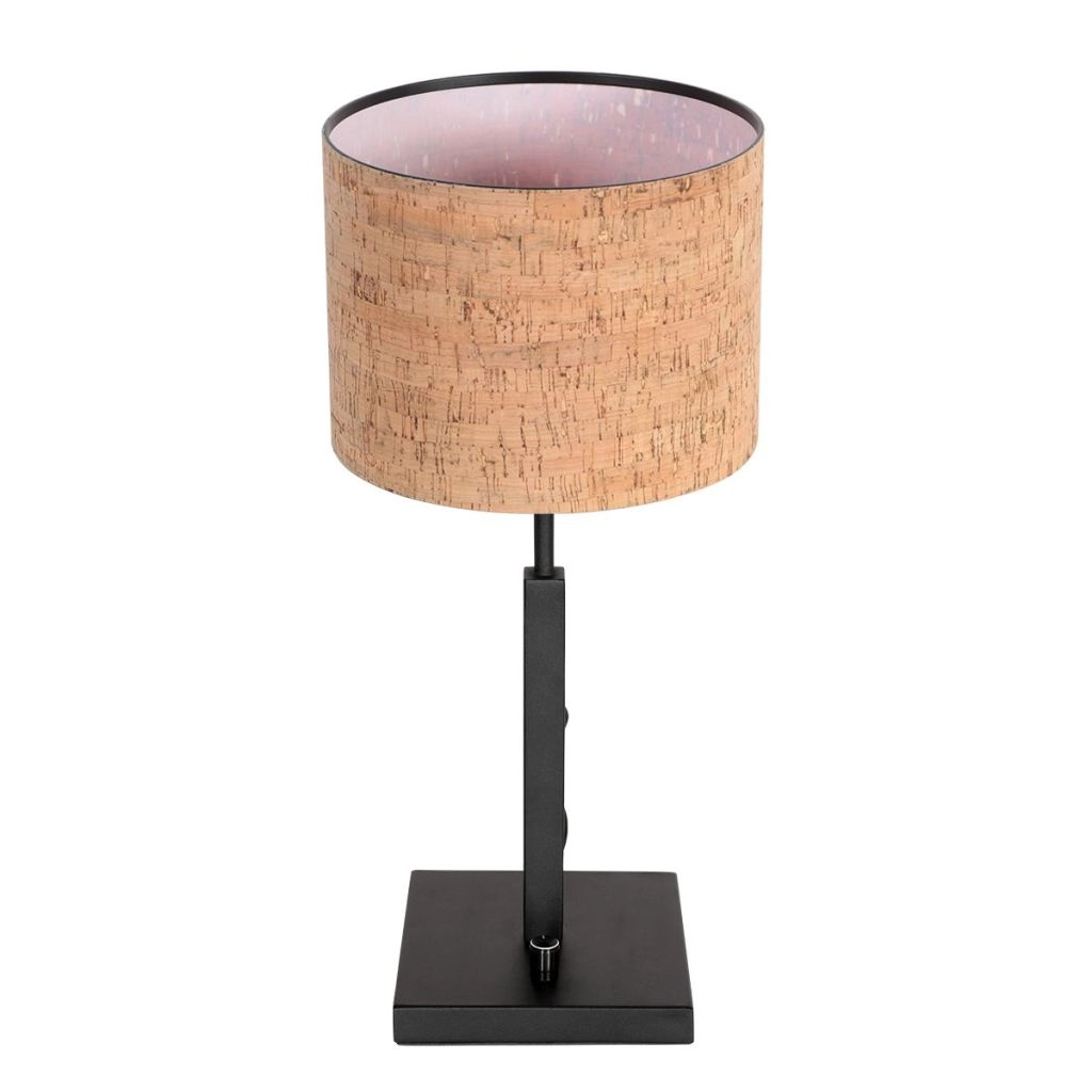 Lampe de table noire Stang avec un chapeau en liège Ø20cm Steinhauer 8712746180541