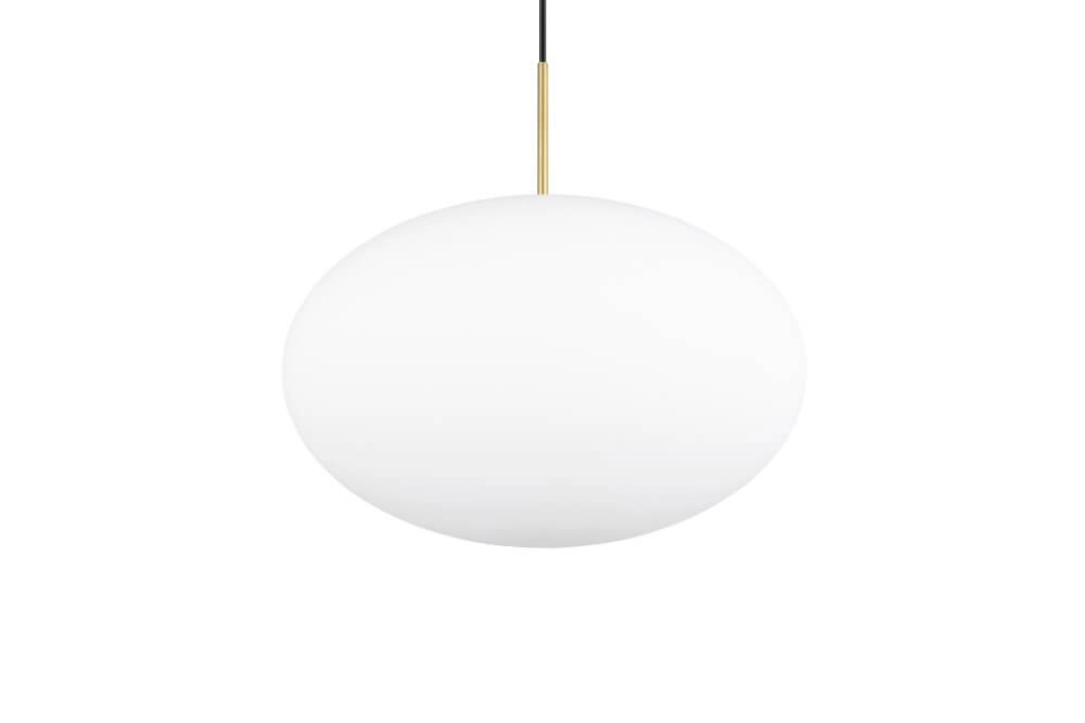 Lampe à suspension ovale Fomento Ø 40cm - laiton avec verre blanc Trio 4017807616231