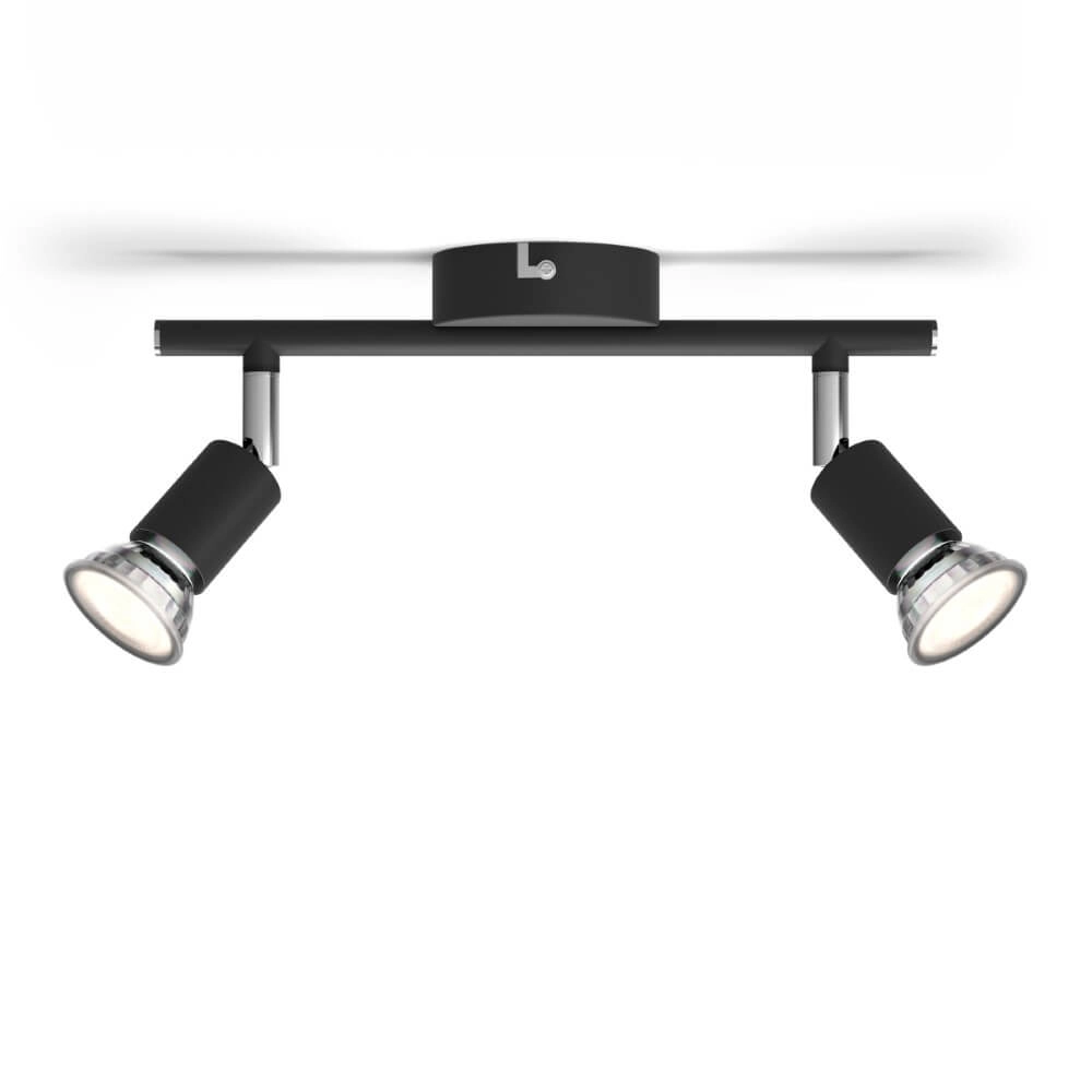 Spot de plafond noir Limbali 2x GU10 Philips 8719514465237