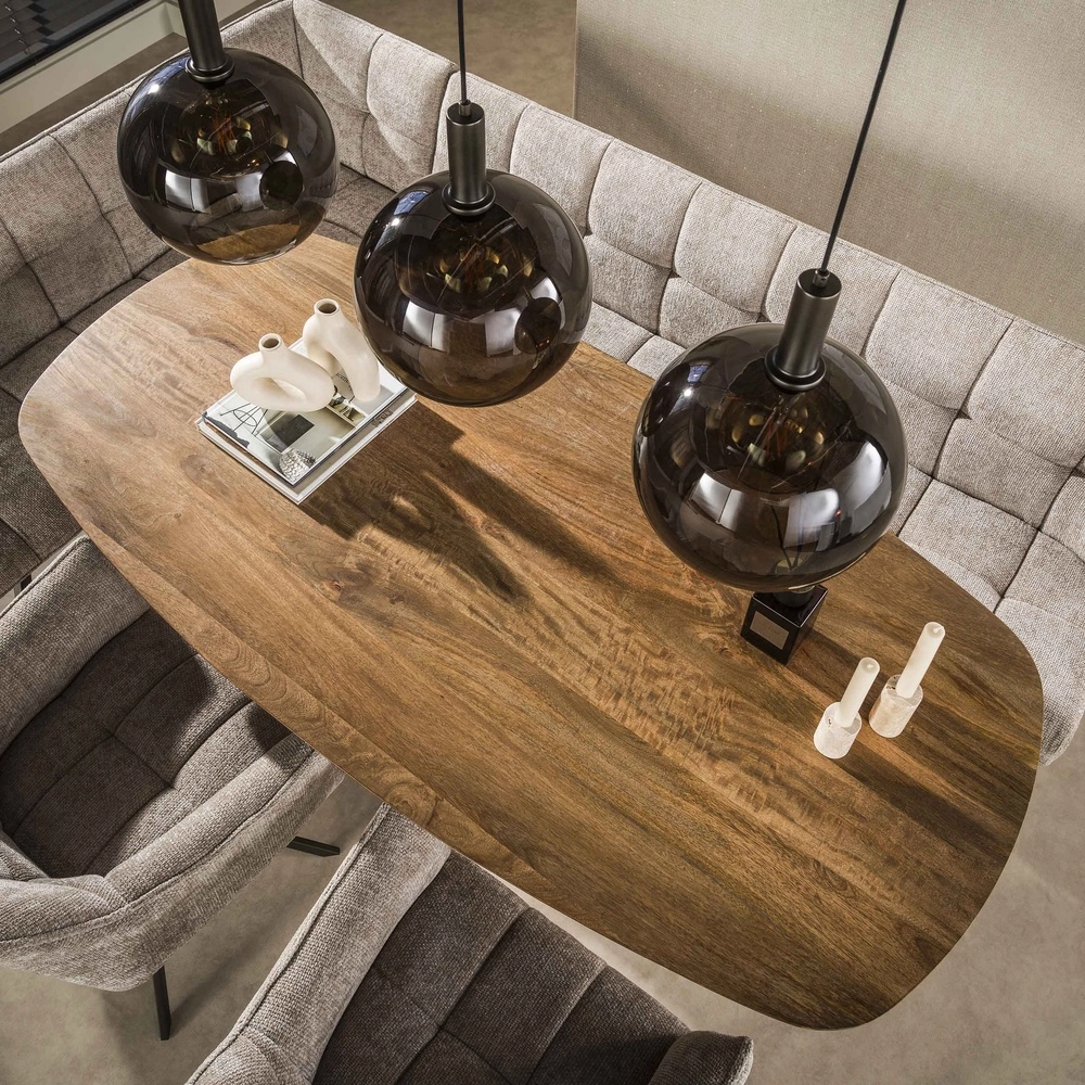 Lampe suspendue en verre Sfera 3x Ø 30cm - verre fumé Lyora 8716803512368
