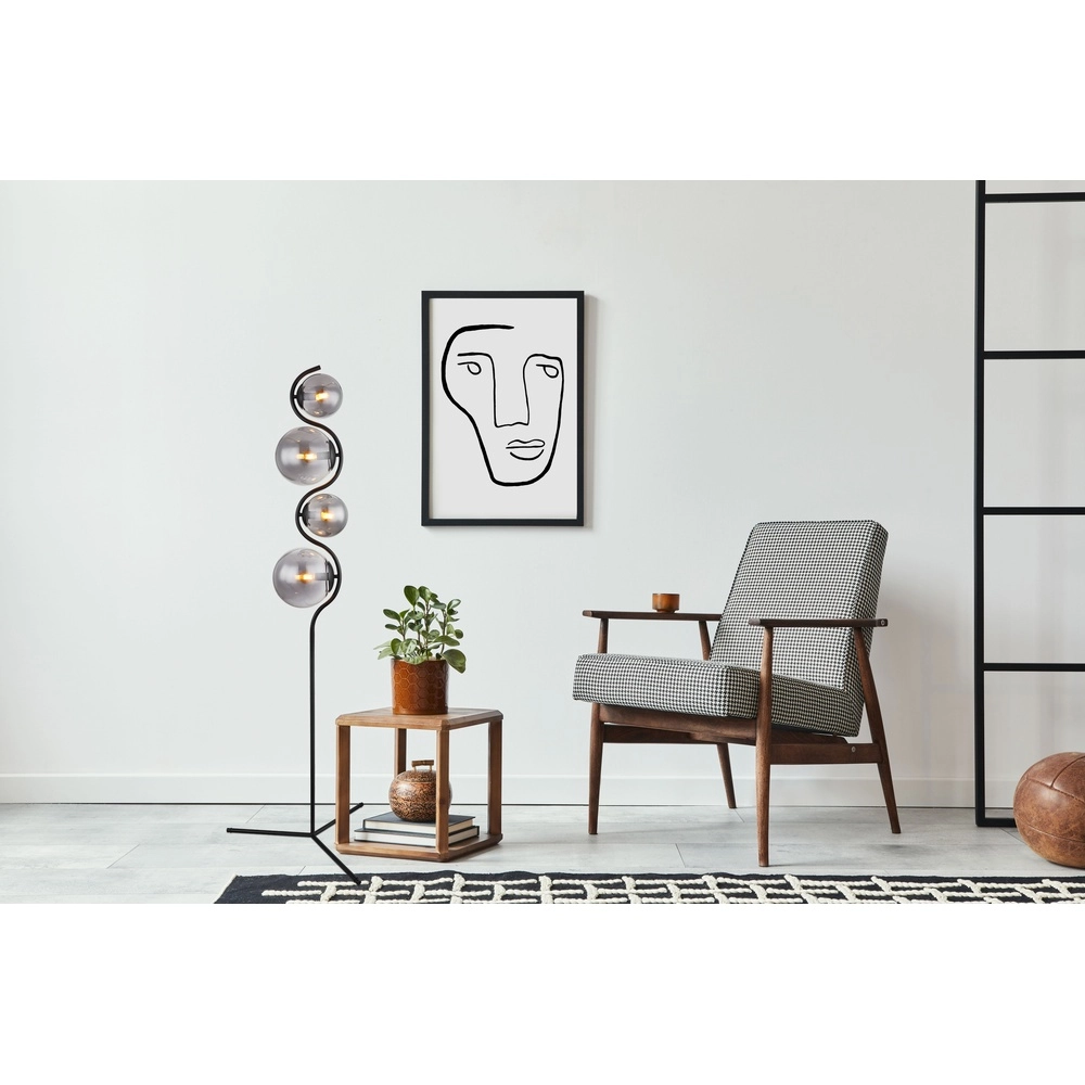 Lampadaire moderne Porry Noir à 4 lumières Globo 9007371431861