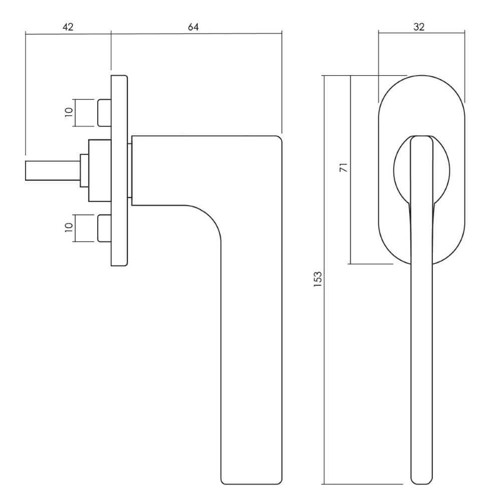 Poignée de fenêtre design Lotus chrome Olivari 8714186480458