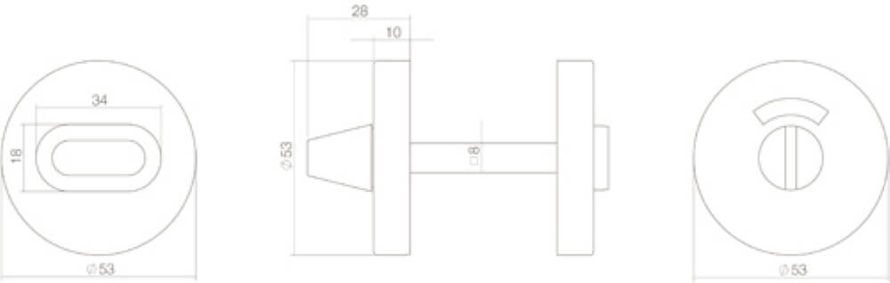 Fermeture des toilettes Tira rond noir Ø 5.3cm Intersteel 8714186400654